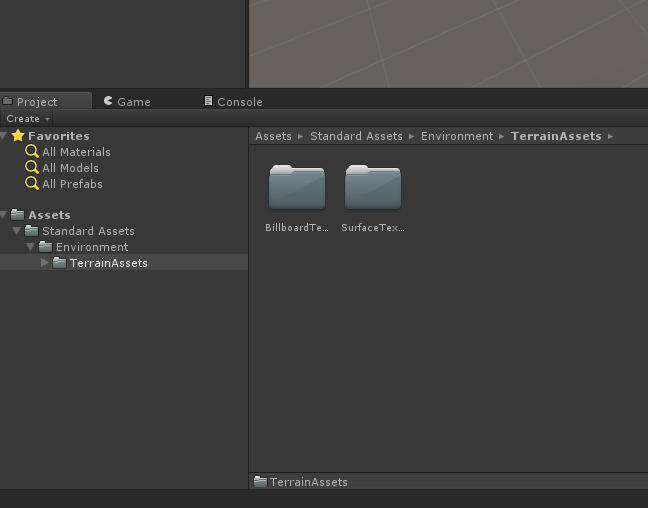 BillboardTextures e SurfaceTextures dentro de TerrainAssets